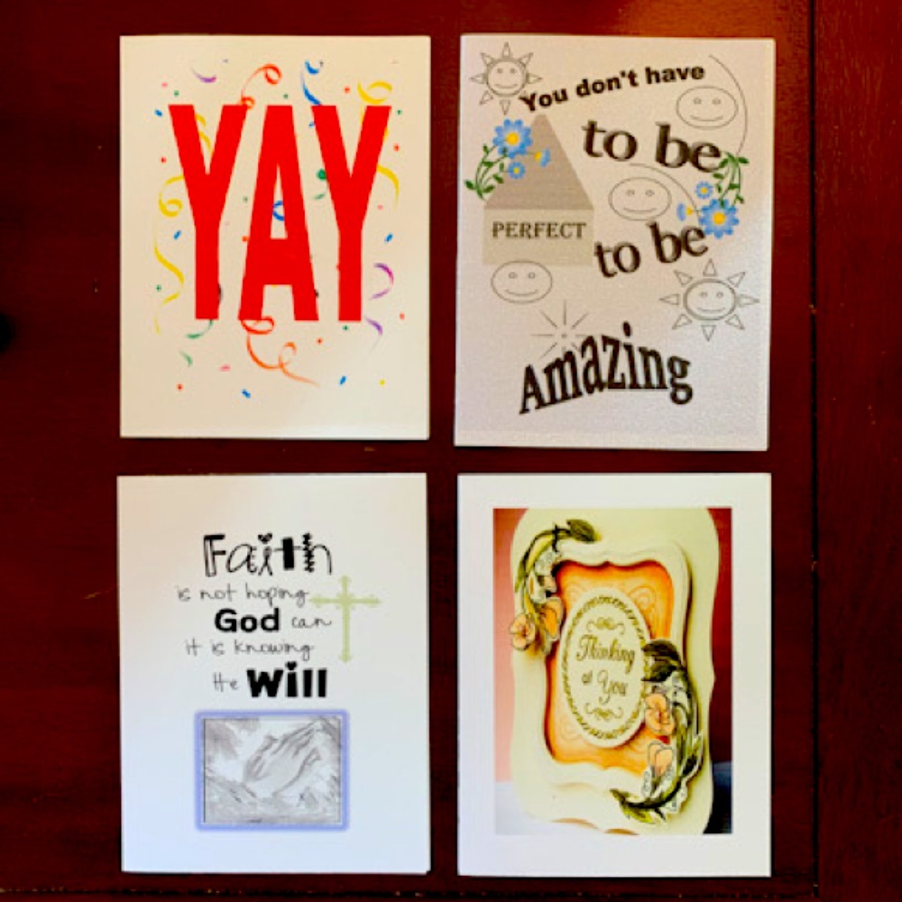 MOTIVATIONAL GREETING CARDS BUNDLE SET OF 4